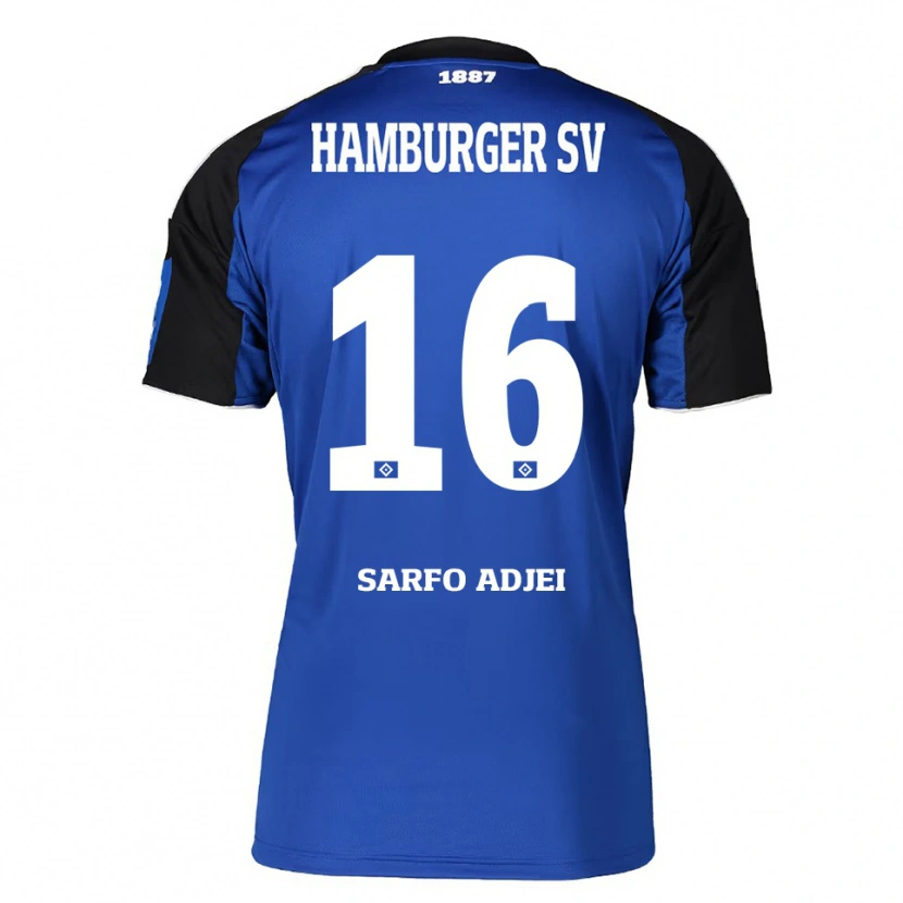 Danxen Hombre Camiseta Maximilian Sarfo-Adjei #16 Azul Negro 2ª Equipación 2025/26 La Camisa