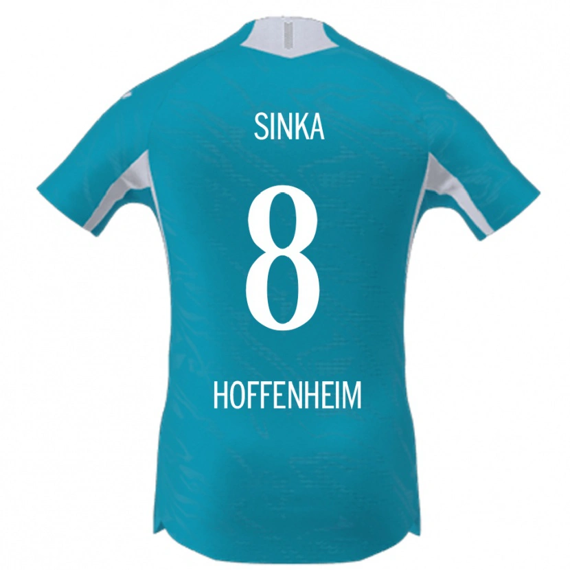 Danxen Hombre Camiseta Napsugár Sinka #8 Azul Cielo 2ª Equipación 2025/26 La Camisa
