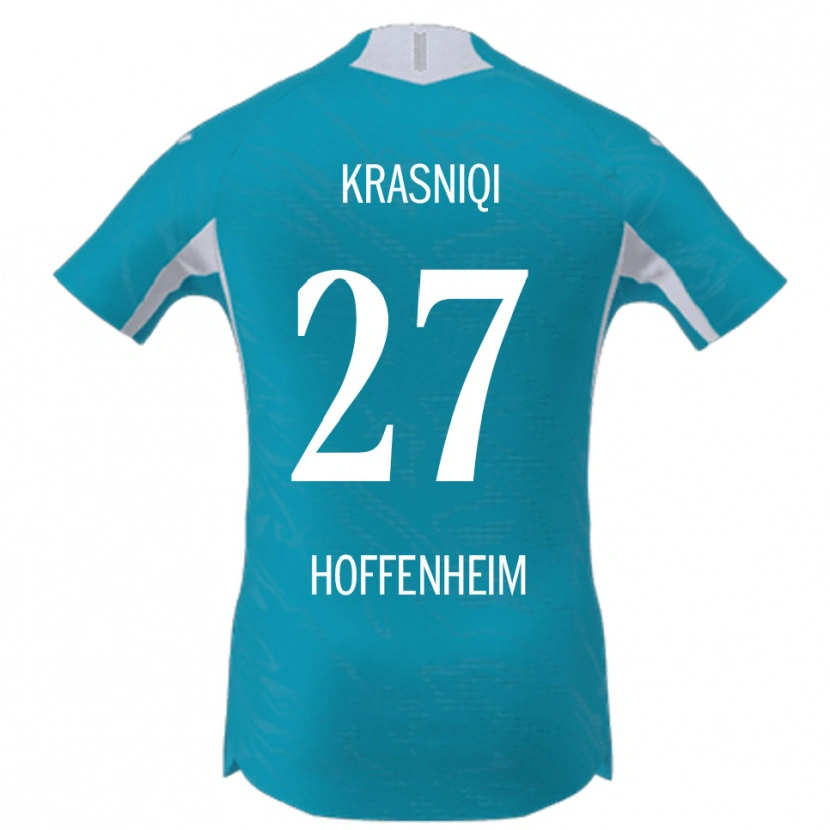 Danxen Hombre Camiseta Leonard Krasniqi #27 Azul Cielo 2ª Equipación 2025/26 La Camisa