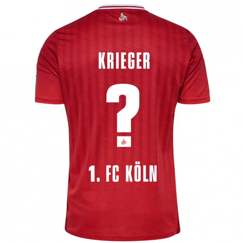 Danxen Hombre Camiseta Karl Krieger #0 Rojo Blanco 2ª Equipación 2025/26 La Camisa