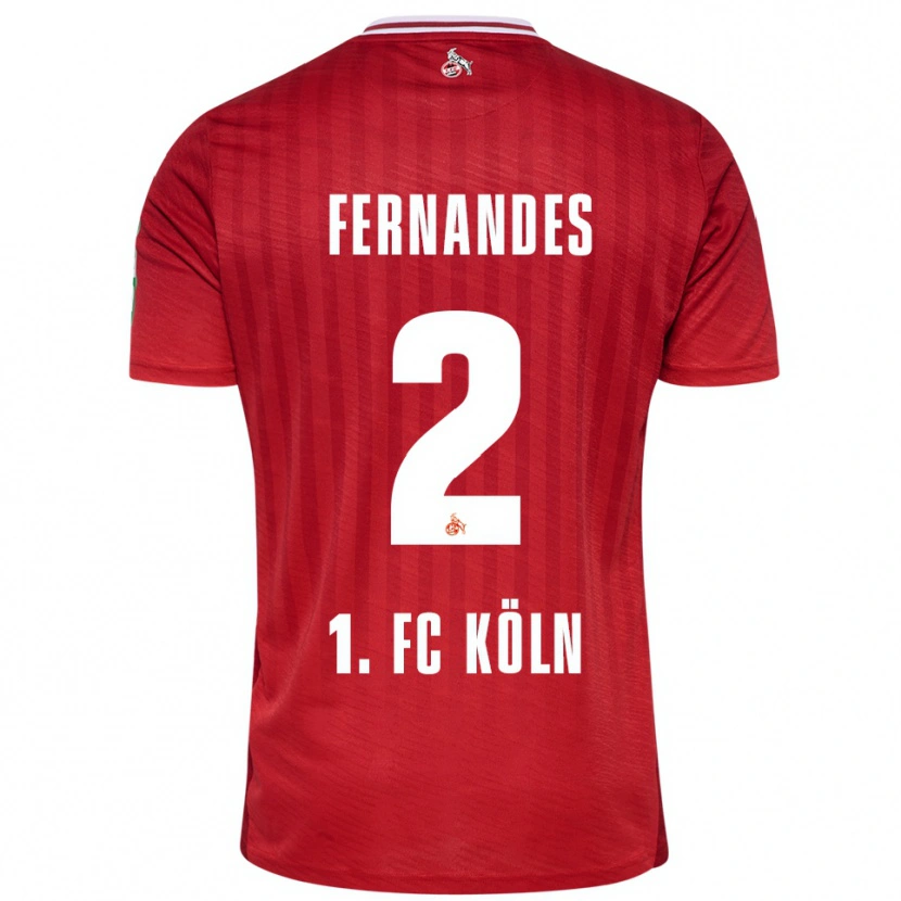 Danxen Hombre Camiseta Tyron Fernandes #2 Rojo Blanco 2ª Equipación 2025/26 La Camisa