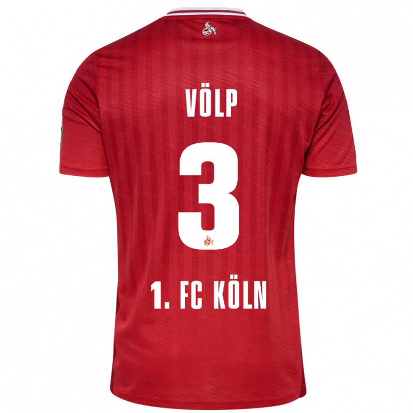 Danxen Hombre Camiseta Lennard Völp #3 Rojo Blanco 2ª Equipación 2025/26 La Camisa