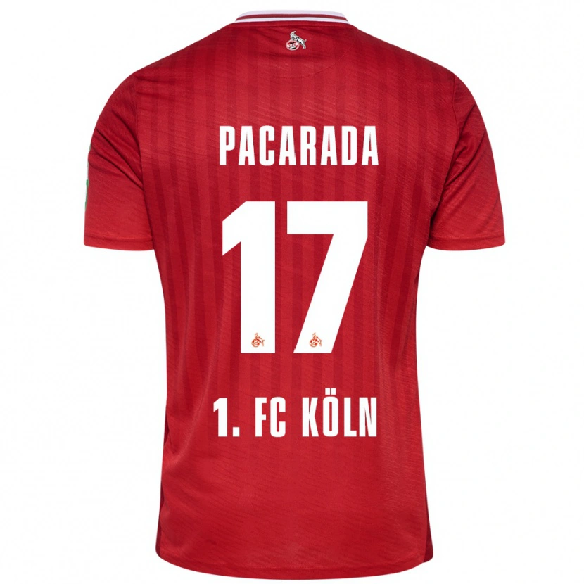 Danxen Hombre Camiseta Leart Paçarada #17 Rojo Blanco 2ª Equipación 2025/26 La Camisa