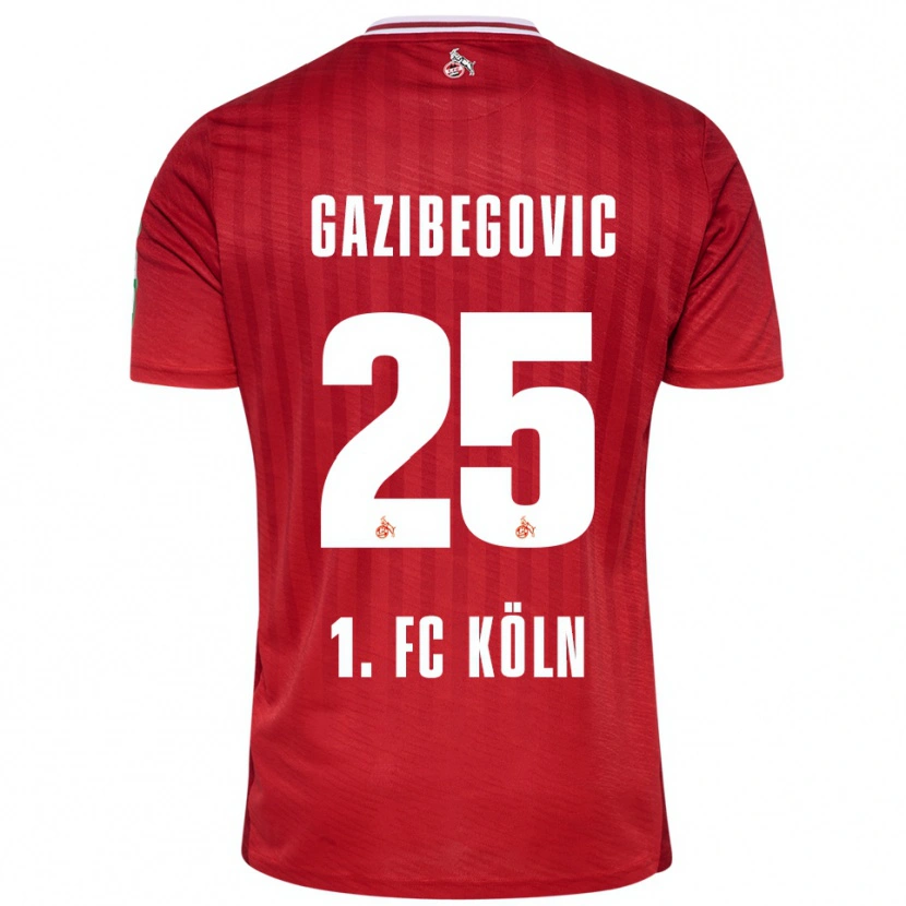 Danxen Hombre Camiseta Jusuf Gazibegovic #25 Rojo Blanco 2ª Equipación 2025/26 La Camisa