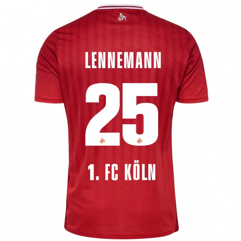 Danxen Hombre Camiseta Bernie Lennemann #25 Rojo Blanco 2ª Equipación 2025/26 La Camisa