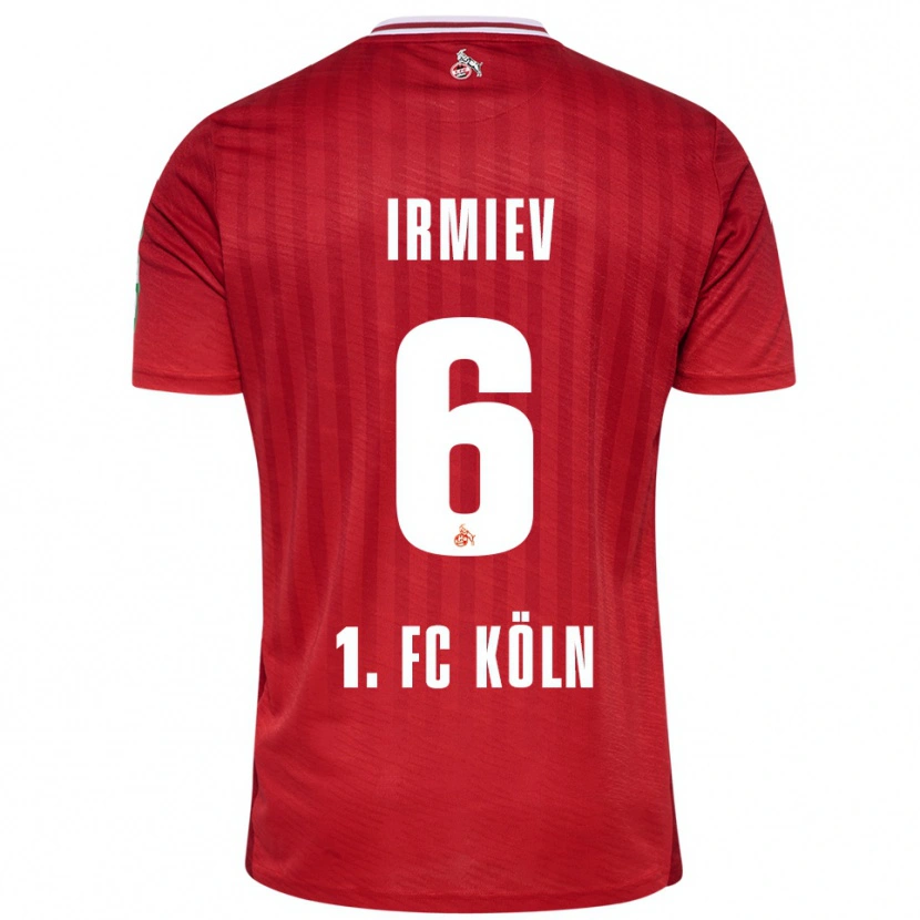 Danxen Hombre Camiseta Kristiyan Irmiev #6 Rojo Blanco 2ª Equipación 2025/26 La Camisa