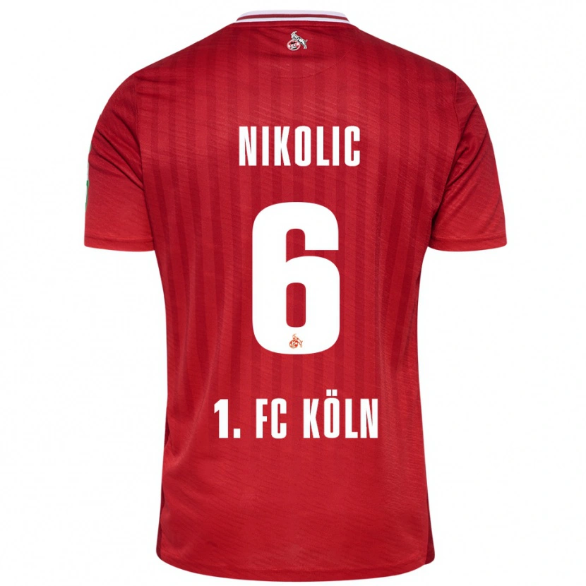 Danxen Hombre Camiseta Milan Nikolic #6 Rojo Blanco 2ª Equipación 2025/26 La Camisa