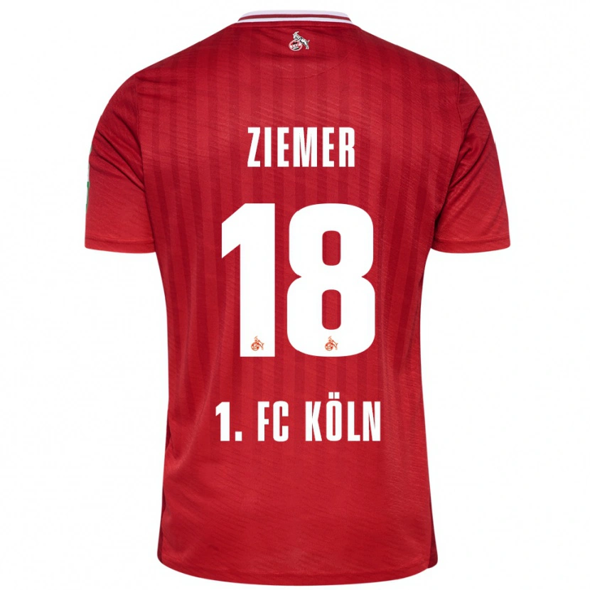 Danxen Hombre Camiseta Taylor Ziemer #18 Rojo Blanco 2ª Equipación 2025/26 La Camisa