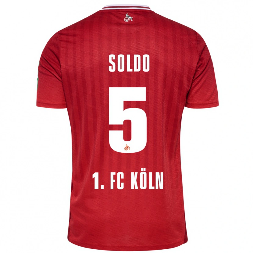 Danxen Hombre Camiseta Nikola Soldo #5 Rojo Blanco 2ª Equipación 2025/26 La Camisa