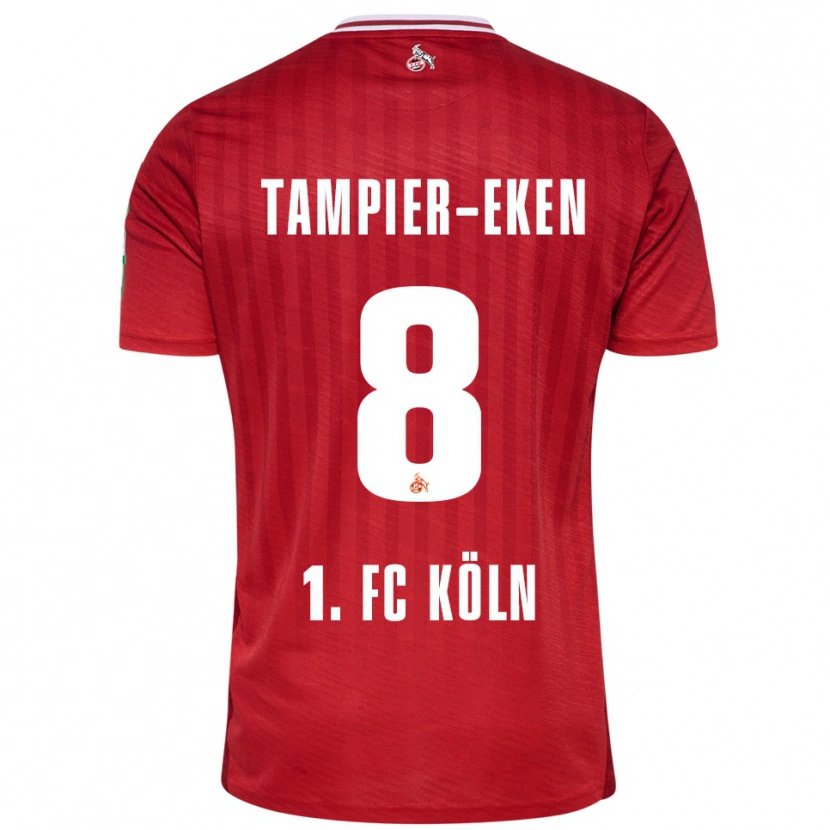 Danxen Hombre Camiseta Pierre Tampier-Eken #8 Rojo Blanco 2ª Equipación 2025/26 La Camisa