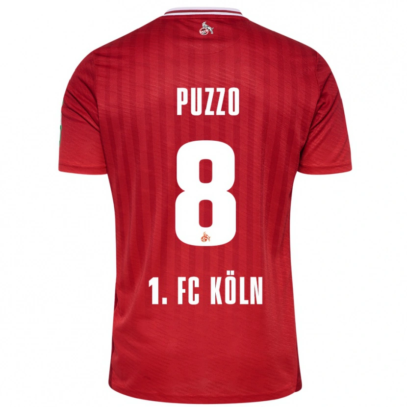 Danxen Hombre Camiseta Alessandro Puzzo #8 Rojo Blanco 2ª Equipación 2025/26 La Camisa