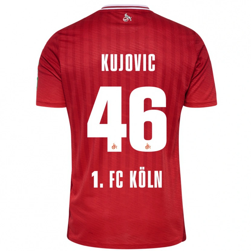 Danxen Hombre Camiseta Emin Kujovic #46 Rojo Blanco 2ª Equipación 2025/26 La Camisa