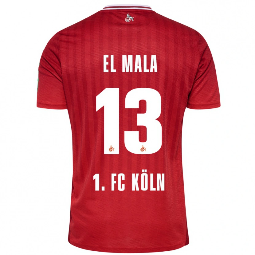 Danxen Hombre Camiseta Said El Mala #13 Rojo Blanco 2ª Equipación 2025/26 La Camisa