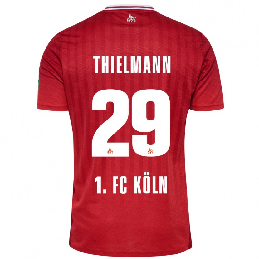 Danxen Hombre Camiseta Jan Thielmann #29 Rojo Blanco 2ª Equipación 2025/26 La Camisa