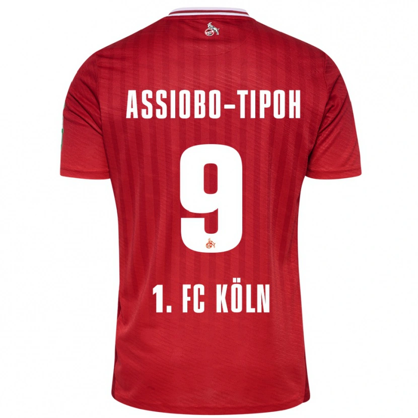 Danxen Hombre Camiseta Elfried Assiobo-Tipoh #9 Rojo Blanco 2ª Equipación 2025/26 La Camisa