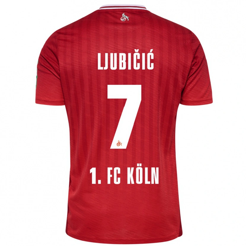 Danxen Hombre Camiseta Dejan Ljubicic #7 Rojo Blanco 2ª Equipación 2025/26 La Camisa