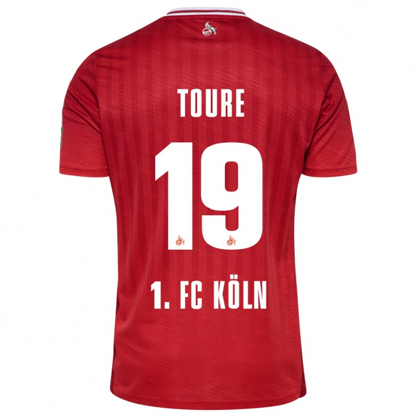Danxen Hombre Camiseta Safyan Toure #19 Rojo Blanco 2ª Equipación 2025/26 La Camisa