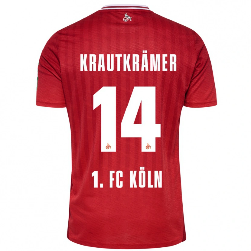 Danxen Hombre Camiseta Jakob Krautkrämer #14 Rojo Blanco 2ª Equipación 2025/26 La Camisa