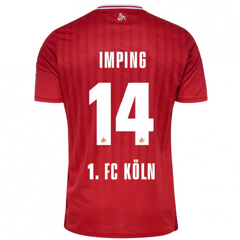 Danxen Hombre Camiseta Carlotta Imping #14 Rojo Blanco 2ª Equipación 2025/26 La Camisa