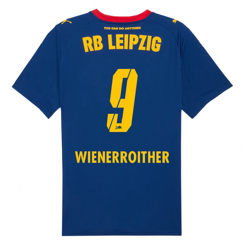 Danxen Hombre Camiseta Katja Wienerroither #9 Marino Rojo 2ª Equipación 2025/26 La Camisa