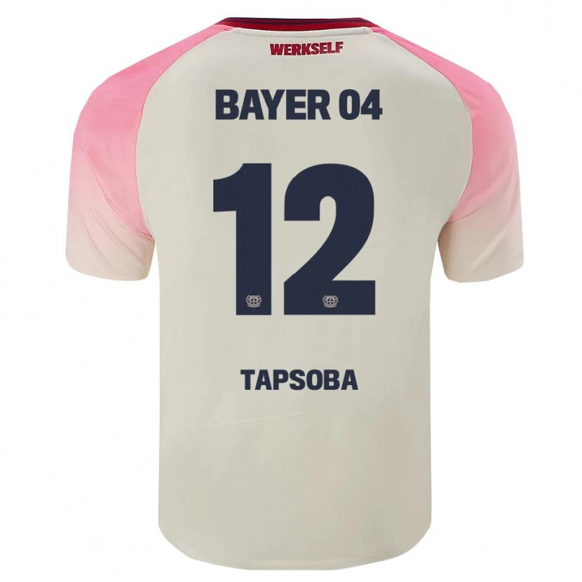 Danxen Hombre Camiseta Edmond Tapsoba #12 Rosa Blanquecino 2ª Equipación 2025/26 La Camisa