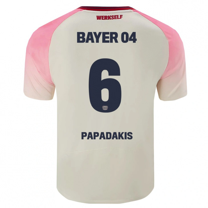 Danxen Hombre Camiseta Konstantinos Papadakis #6 Rosa Blanquecino 2ª Equipación 2025/26 La Camisa