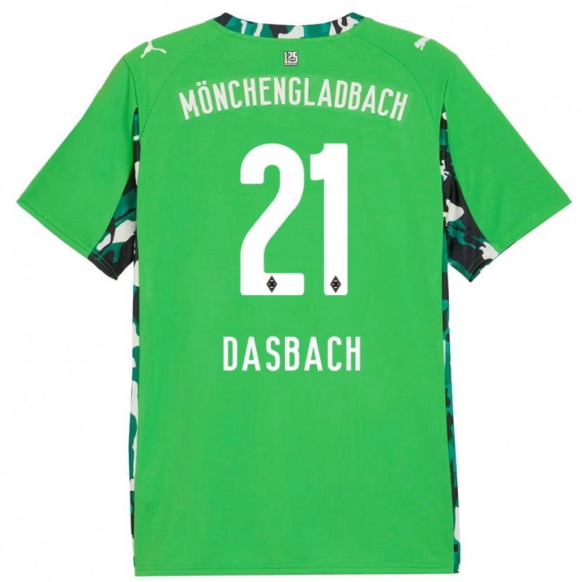 Danxen Hombre Camiseta Yannik Dasbach #21 Verde Negro 2ª Equipación 2025/26 La Camisa