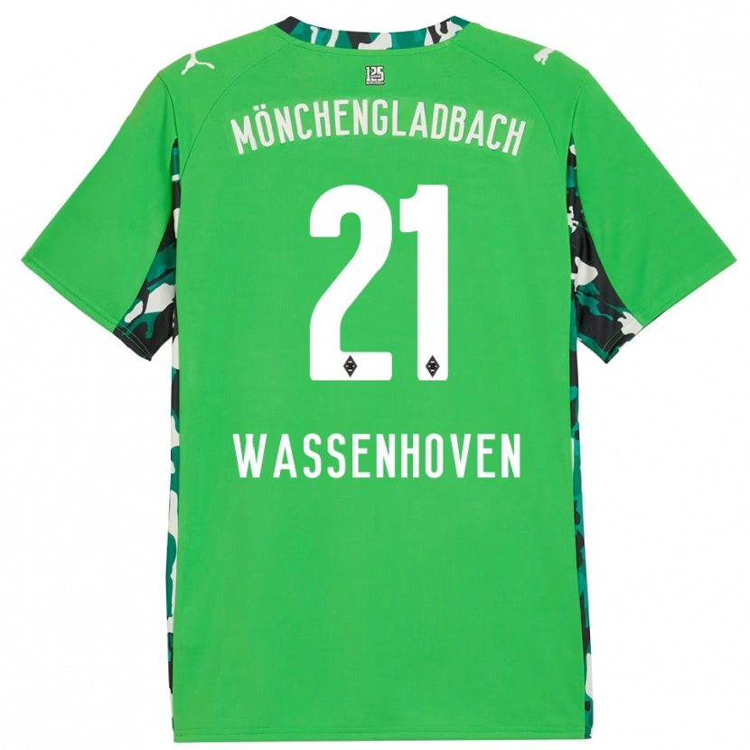 Danxen Hombre Camiseta Michelle Wassenhoven #21 Verde Negro 2ª Equipación 2025/26 La Camisa