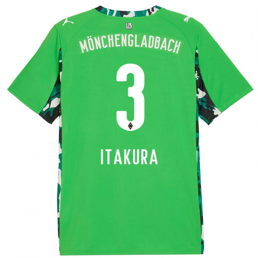 Danxen Hombre Camiseta Ko Itakura #3 Verde Negro 2ª Equipación 2025/26 La Camisa