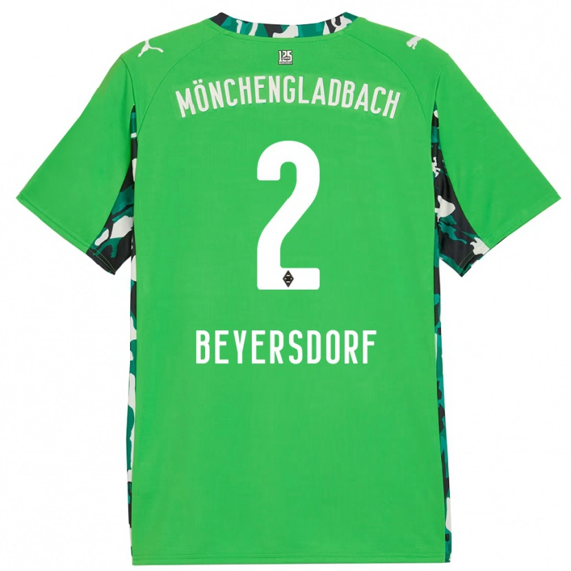 Danxen Hombre Camiseta Chris Beyersdorf #2 Verde Negro 2ª Equipación 2025/26 La Camisa