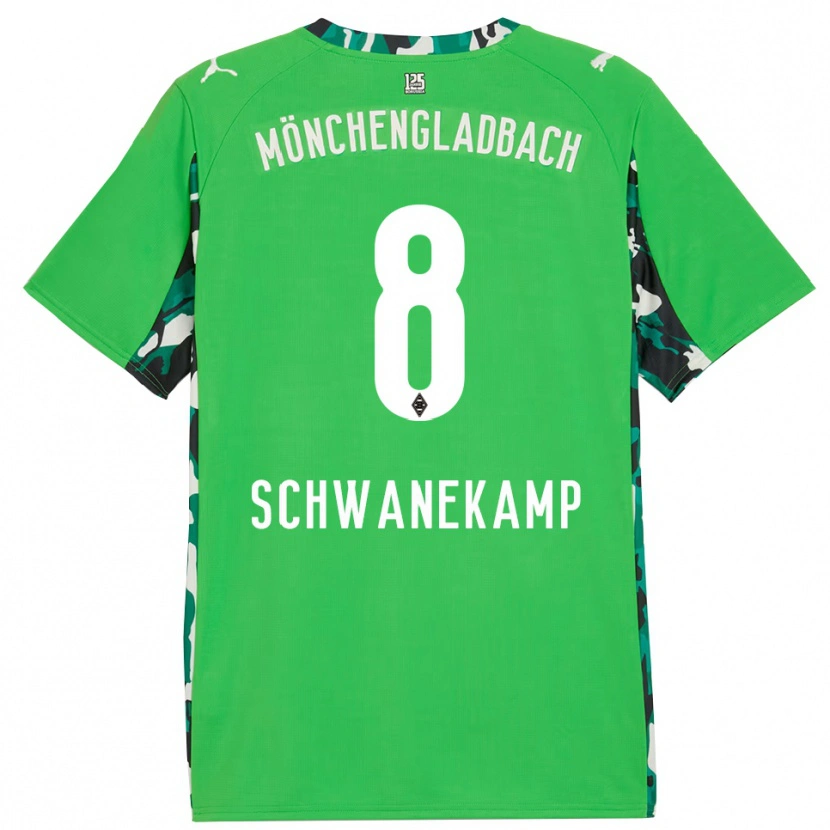 Danxen Hombre Camiseta Jana Schwanekamp #8 Verde Negro 2ª Equipación 2025/26 La Camisa