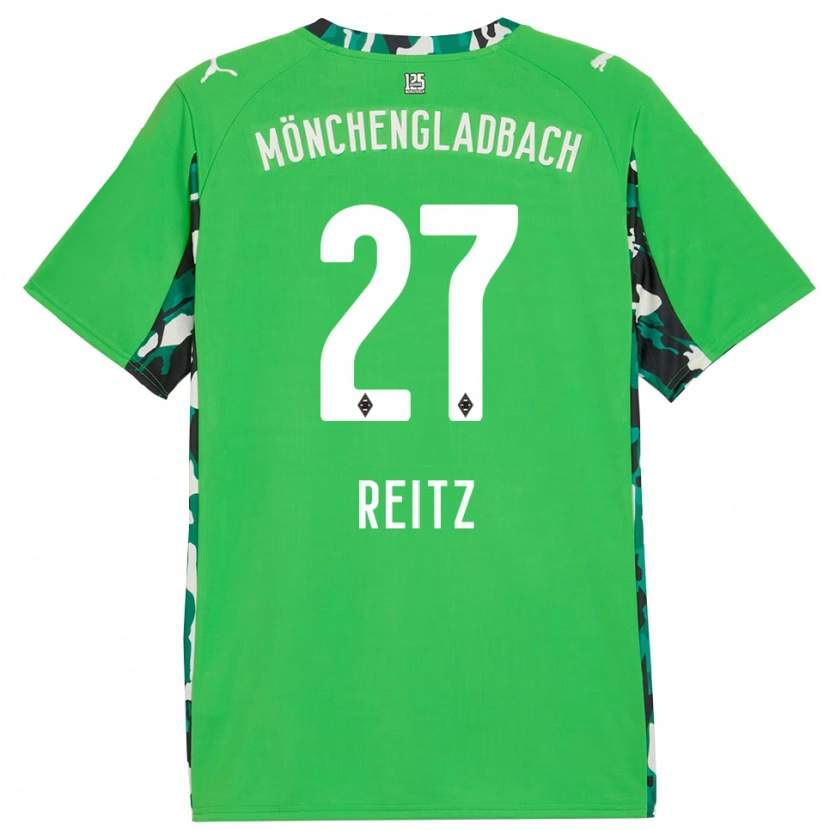 Danxen Hombre Camiseta Rocco Reitz #27 Verde Negro 2ª Equipación 2025/26 La Camisa