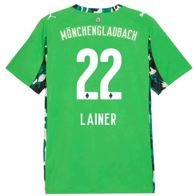 Danxen Hombre Camiseta Stefan Lainer #22 Verde Negro 2ª Equipación 2025/26 La Camisa