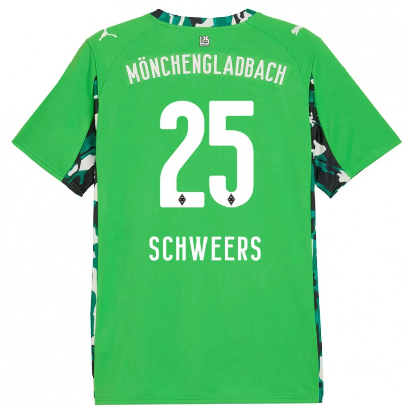 Danxen Hombre Camiseta Lion Schweers #25 Verde Negro 2ª Equipación 2025/26 La Camisa