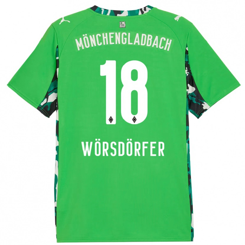 Danxen Hombre Camiseta Len Wörsdörfer #18 Verde Negro 2ª Equipación 2025/26 La Camisa