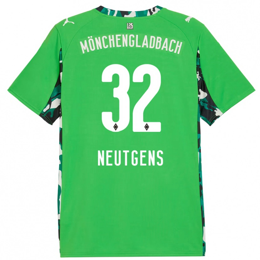 Danxen Hombre Camiseta Maximilian Neutgens #32 Verde Negro 2ª Equipación 2025/26 La Camisa