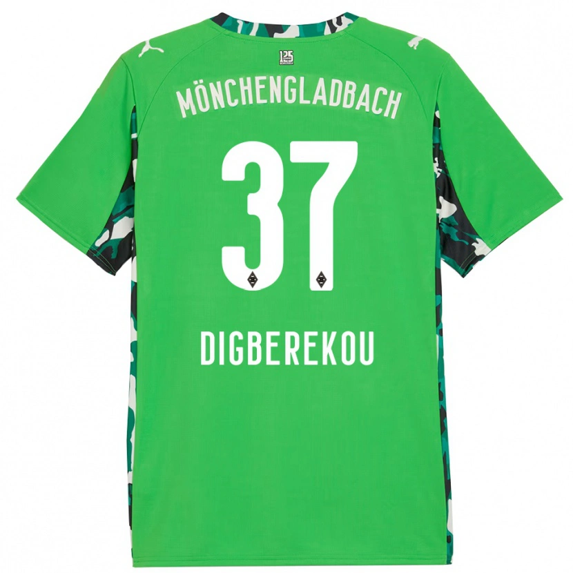 Danxen Hombre Camiseta Ibrahim Digberekou #37 Verde Negro 2ª Equipación 2025/26 La Camisa
