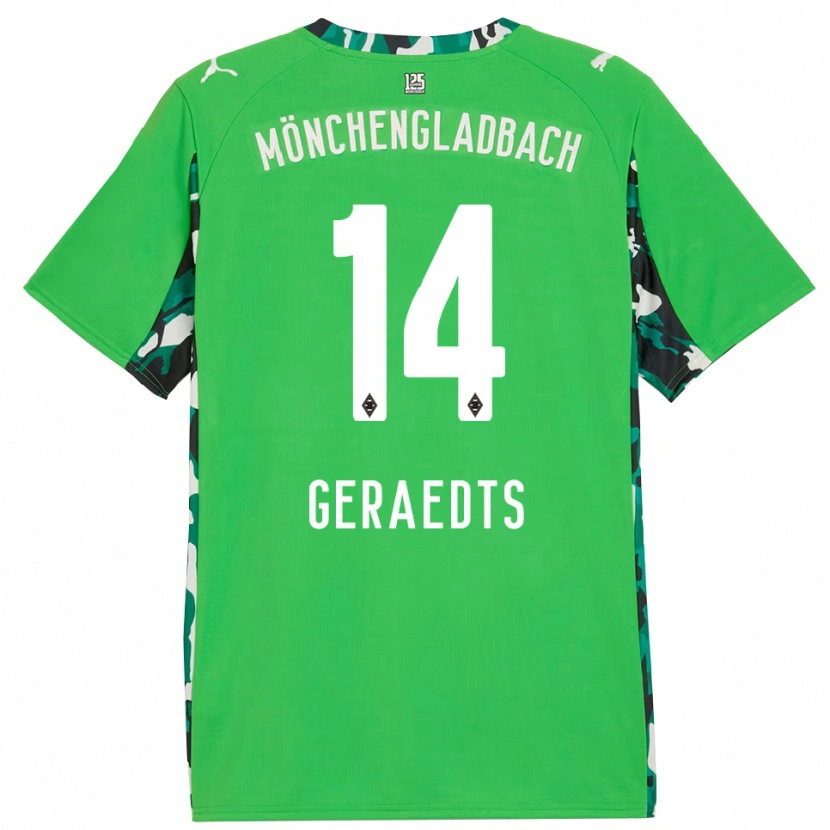 Danxen Hombre Camiseta Kelsey Geraedts #14 Verde Negro 2ª Equipación 2025/26 La Camisa