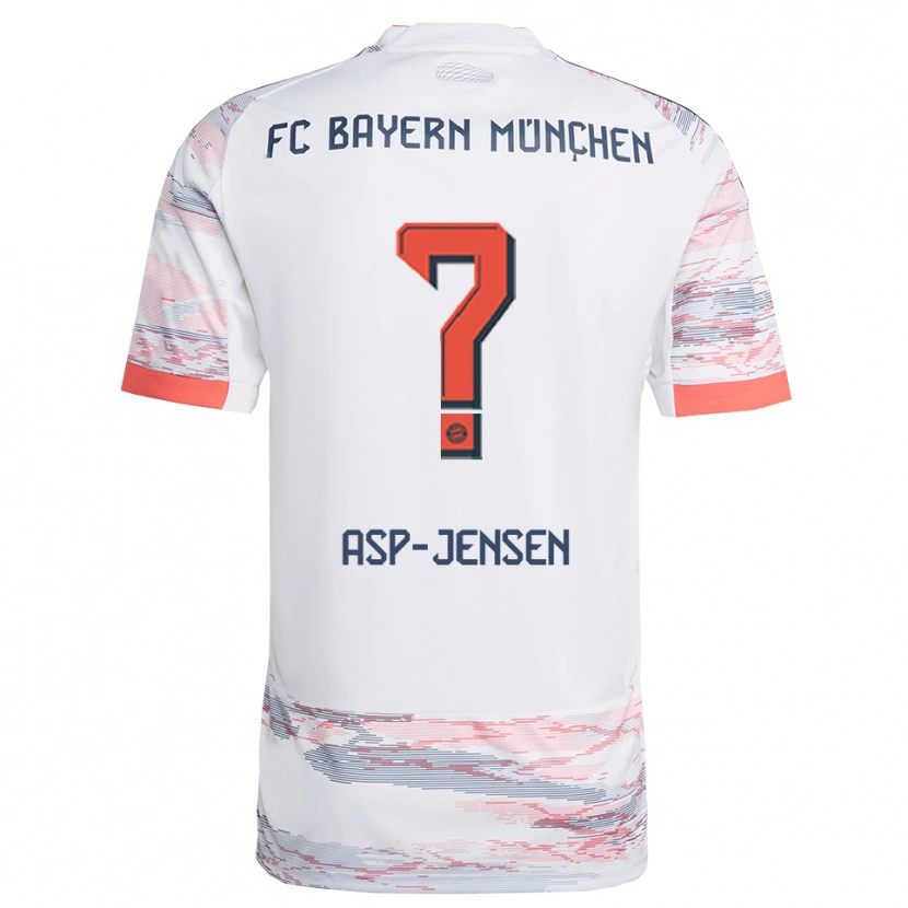 Danxen Hombre Camiseta Jonathan Asp-Jensen #0 Blanco Gris 2ª Equipación 2025/26 La Camisa