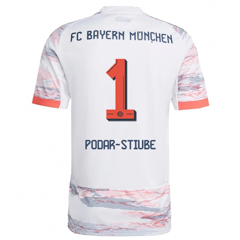 Danxen Hombre Camiseta David Podar-Stiube #1 Blanco Gris 2ª Equipación 2025/26 La Camisa