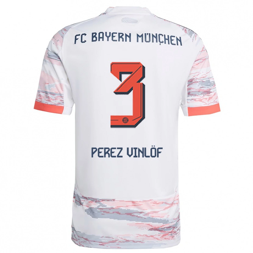 Danxen Hombre Camiseta Matteo Perez Vinlöf #3 Blanco Gris 2ª Equipación 2025/26 La Camisa