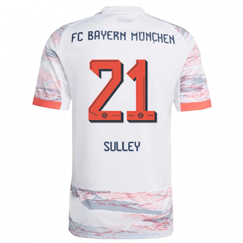 Danxen Hombre Camiseta Williams Baffour Sulley #21 Blanco Gris 2ª Equipación 2025/26 La Camisa