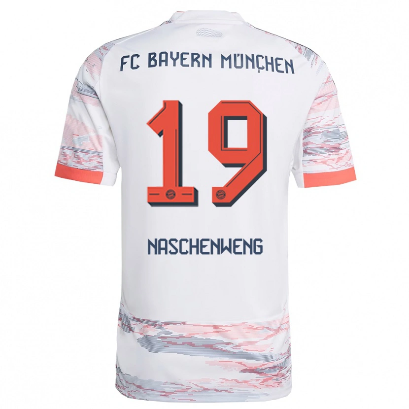Danxen Hombre Camiseta Katharina Naschenweng #19 Blanco Gris 2ª Equipación 2025/26 La Camisa