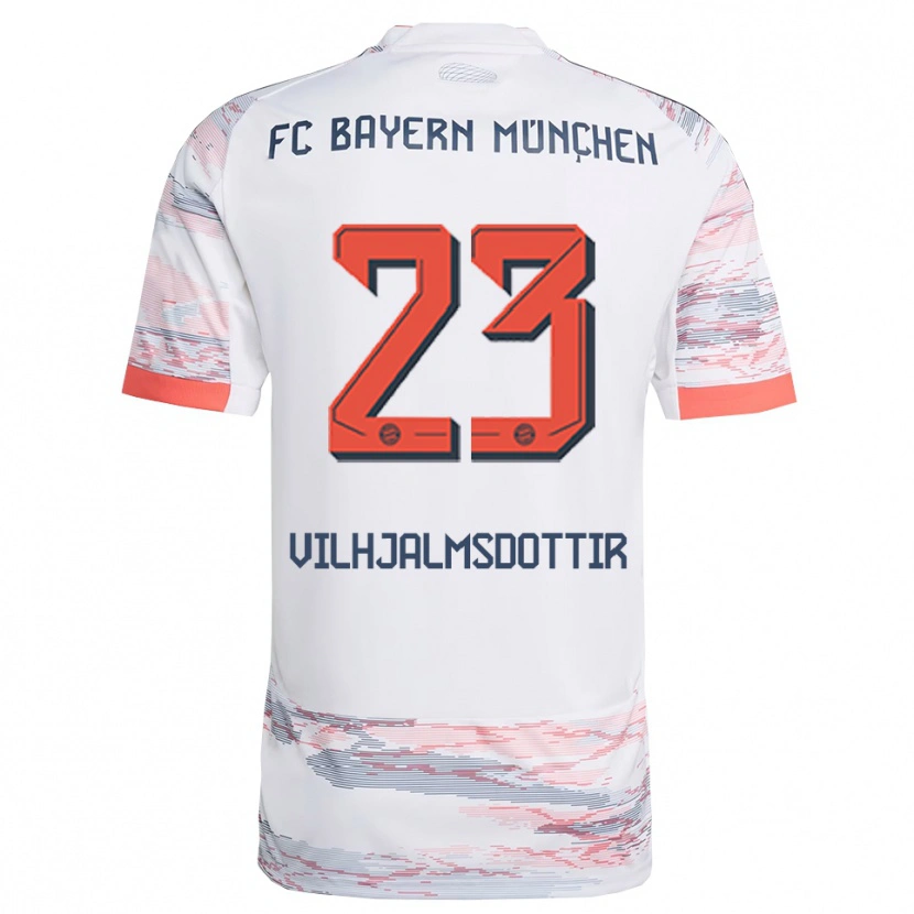 Danxen Hombre Camiseta Karolina Lea Vilhjalmsdottir #23 Blanco Gris 2ª Equipación 2025/26 La Camisa