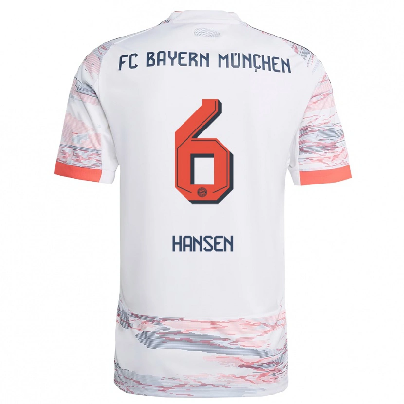 Danxen Hombre Camiseta Tuva Hansen #6 Blanco Gris 2ª Equipación 2025/26 La Camisa
