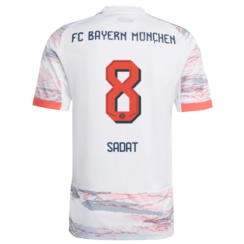 Danxen Hombre Camiseta Mudaser Sadat #8 Blanco Gris 2ª Equipación 2025/26 La Camisa