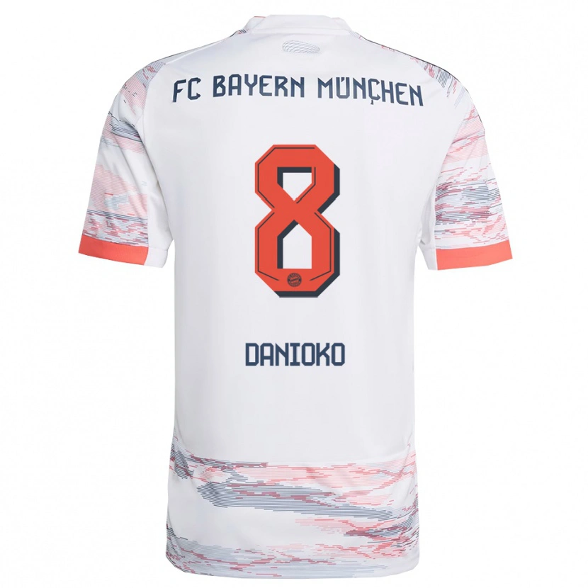 Danxen Hombre Camiseta Leeron Danioko #8 Blanco Gris 2ª Equipación 2025/26 La Camisa