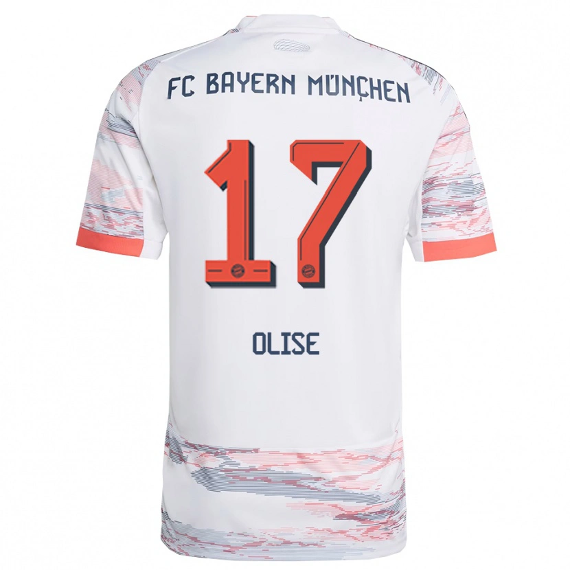 Danxen Hombre Camiseta Michael Olise #17 Blanco Gris 2ª Equipación 2025/26 La Camisa
