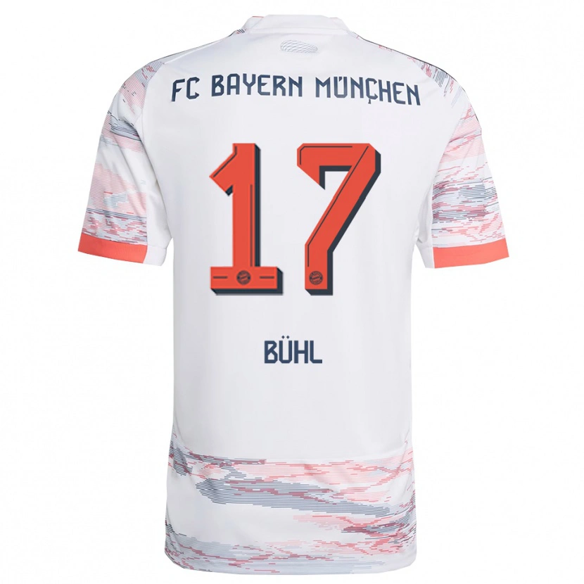 Danxen Hombre Camiseta Klara Bühl #17 Blanco Gris 2ª Equipación 2025/26 La Camisa