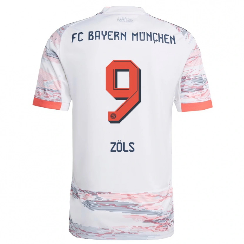 Danxen Hombre Camiseta Simon Zöls #9 Blanco Gris 2ª Equipación 2025/26 La Camisa